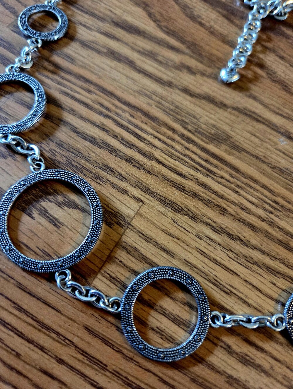 BRIGHTON "Townsend" Silver Textured Circle Cut-out Vintage Necklace. WHIMSYGOTH! - Picture 3 of 11